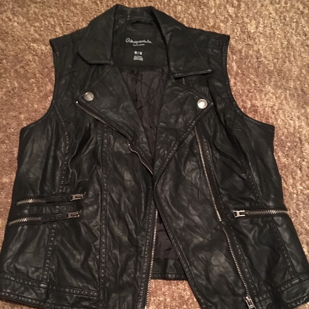 Aeropostale Faux Leather Vest